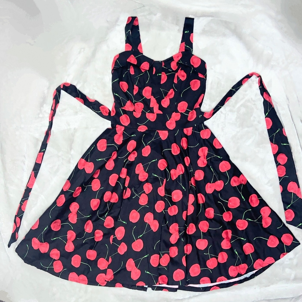 Black Cherry Print 50s Pinup Dress
